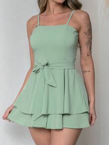 Basic Printed Romper With Padded Cups Duna Premium Sizes P, M, G, And GG - Mint Green - View 6