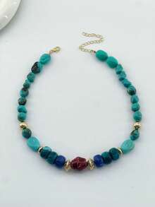 1 hoặc 2 chiếc vòng cổ hạt nhựa ABS phong cách Bohemian sang trọng nhẹ nhàng, hạt giả ngọc lam bất đối xứng kết hợp hạt CCB, vòng cổ nhiều lớp xếp chồng tinh tế cho nữ, cao cấp đa năng phối mọi trang phục, phù hợp đeo hàng ngày quanh năm, đi du lịch, mùa tốt nghiệp, làm quà tặng bạn thân và bạn bè, dịp lễ, nghỉ mát bãi biển, tiệc ven biển, tụ tập, ăn tối và nhiều dịp khác, vị trí, màu sắc, hoa văn và kích thước mỗi hạt nhựa ABS là đa sắc và làm thủ công, mỗi hạt đều khác nhau nhưng không ảnh hưởng đến việc mua hàng của bạn - Nhiều màu - Xem 4