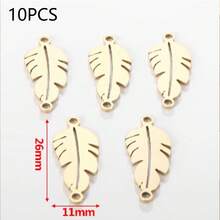 10 Pcs 304 Stainless Steel 18K Gold Plated Hollow Out Double Hole Connectors With Multiple Styles Of Infinity Symbol/Lips/Feather/Heart Paw Print, DIY Accessories For Necklace & Bracelet Making - Connector - View 13