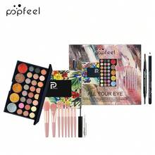 POPFEEL Full Eye Makeup Set | Eyeshadow Palette + Brushes + Mascara + Eyebrow Pencil Professional Eye Cosmetics Set Suitable For Women And Girls Perfect For Spring/Summer Y2K Fashion Party Birthday Mother's Day Gift Carnival Preparation - SET002C - View 5
