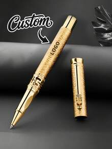 Pulpen Ballpoint Ujung Bulat Sentuhan Mewah Kustom dengan Kotak Pulpen Hitam - Alat Tulis yang Dipersonalisasi, Cocok untuk Nama dan Situs Web Perusahaan, Hadiah Sempurna untuk Pria, Ulang Tahun Pernikahan, Ulang Tahun, Musim Wisuda, Multifungsi, Hadiah Natal - MultiWarna - View 2