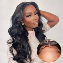 Bling Hair Glueless Wear And Go Human Hair Wig Body Wave 13x4 13x6 360 Lace Front Wig For Women 180% Density Pre-Cut Transparent Invisible Wigs Pre-Plucked With Baby Hairs Ready To Wear Brazilian Remy Hair - Natural Black - 查看 2