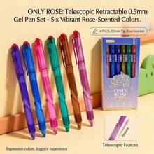 Set de 7 bolígrafos retráctiles ST de colores surtidos, con tinta de secado rápido, adecuados para estudiantes y uso en la oficina - Morado - Ver 5