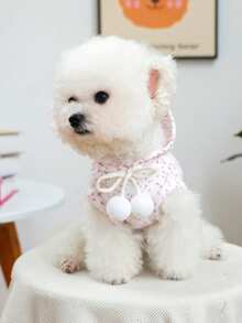 PETCIRCLE 1件宠物服装，室内外皆宜，欧美韩风，适合贵宾犬、泰迪犬、小型犬和幼犬，休闲舒适连帽衫 - Party Bear - 彩色 - 查看 4