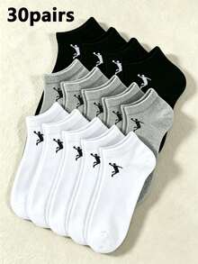1/9/15/30 Pairs Unisex Basketball Pattern Invisible Socks, Soft & Breathable, Moisture-Wicking, Suitable For Various Occasions Like Sports, Casual, Business, All Seasons - Multicolor - View 11