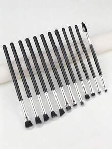 Bộ 12 cây cọ trang điểm mắt, cọ đánh phấn mắt lông sợi tổng hợp mềm cho phấn mắt, lông mi, lông mày, kẻ mắt và tán màu - Nhiều màu - Xem 4