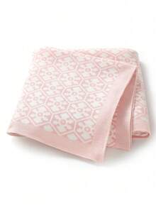 Pink Retro Floral Pattern Knitted Baby Blanket, All Season Newborn Infant Stroller Blanket, Baby Children Air Conditioning Cover Quilt - Pink - View 7