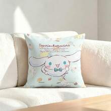 Miniso Sanrio Cinnamoroll Throw Pillow Cover, Light Blue Tea Party & Dessert Print Cushion Case For Couch Sofa Bedroom Living Room Home Decor - Color - View 2