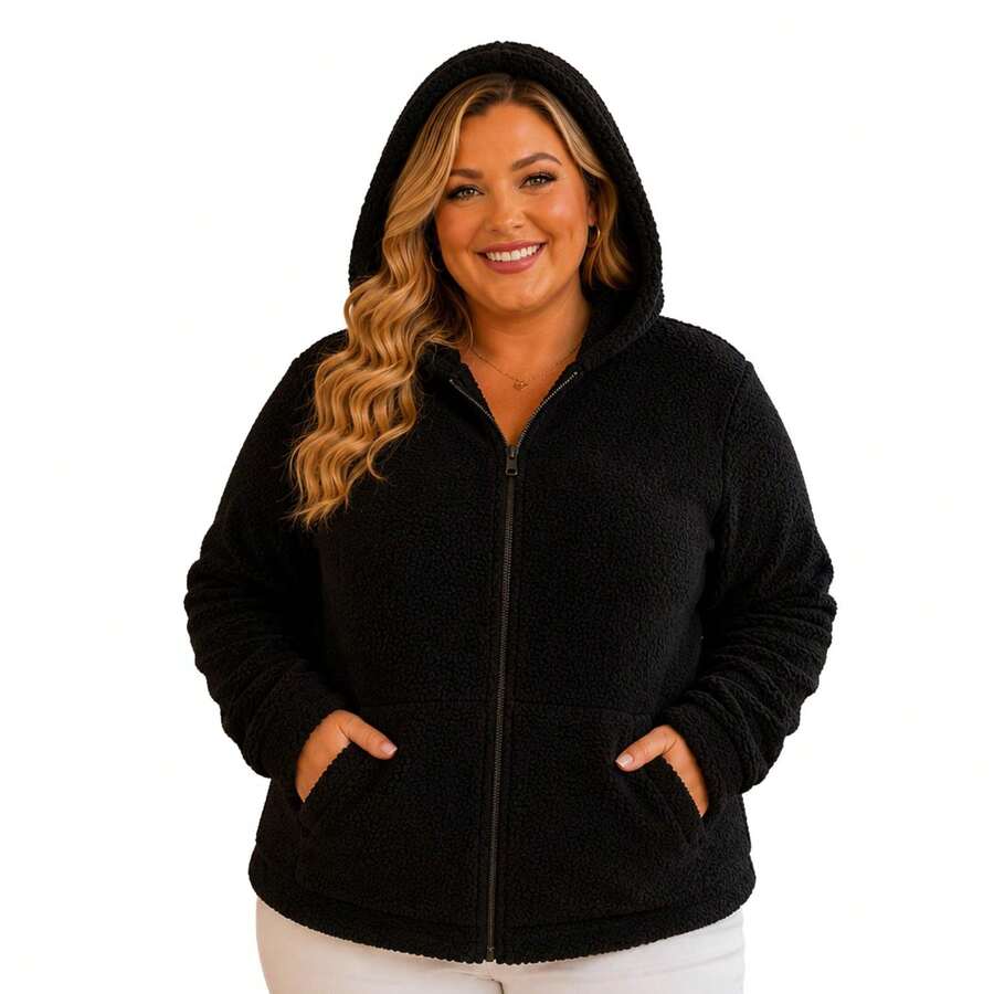 Casaco Teddy peluciado com toque macio e conforto perfeito para os dias frios do inverno! 12925.C1 - Preto - Visão 1