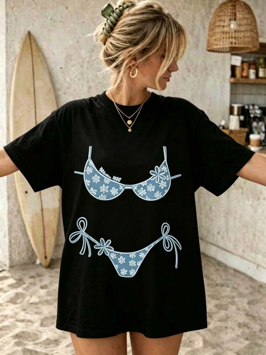 Coastal Bachelorette Shirts Last Toast On The Coast Bachelorette Bikinis And Martinis Last Splash Seashells And Wedding Bells - 黑色 - 查看 1