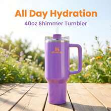 Premium Dreamy Purple STANLEY Quencher 2.0 FlowState 40 Oz Vacuum Insulated Travel Tumbler Ergonomic Non‑Slip Handle Splash‑Proof Sealed Design Soft Aesthetic Ideal Holiday Gift Large‑Capacity Stainless Steel Straw Cup For Office Home Outdoor Hiking - Màu tím - Xem 4