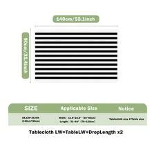 1pc Rectangular Polyester Tablecloth, Black And White Striped Pattern, Single-Sided Printing, Suitable For Tabletop, Washable And Reusable, Applicable For Indoor, Outdoor, Patio, Wedding, Party, Dining, Craft Exhibition, Banquet Decoration - Multicolor - View 12