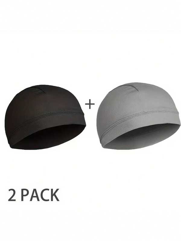 2pcs Unisex Sports Quick-Dry Breathable Skull Cap, Outdoor Cycling Motorcycle Helmet Liner Headwear, Suitable For Daily Outings, Hiking, Cycling And More