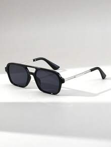 1 Pair Unisex Small Frame Glasses, Retro Metal Temples, High-End Fashionable Quality Eyewear - Multicolor - View 12