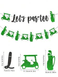 Golf Party Banner, Glitter Golf Birthday Decoration, Golf Cart And Golf Bag Garland Suitable For Men's Birthday, Father's Day, Retirement Party, Golf Theme Party Supplies, Golf Theme Baby Shower Decoration - View 3