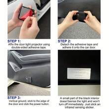 2pcs Pink Purple Gradient Wing Pattern Car Door Welcome Lights, Fashionable Car Accessories, Wireless Easy Installation, Battery Not Included, Romantic Gift For Car Owners - Pinkish-purple Wings - View 6