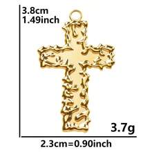 1pc Fashionable Punk Style 304 Stainless Steel Vacuum Electroplated Cross Pendant, Durable Cross Charm Suitable For Bag Decoration, DIY Jewelry Making, Necklace, Bracelet, Earrings - Picture - View 25