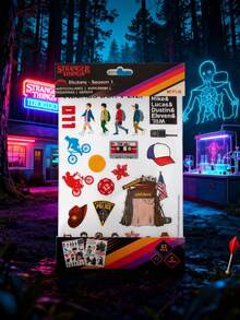 Set de 2 pegatinas decorativas oficiales de Stranger Things de Netflix, pegatinas impermeables y removibles de personajes de anime - A - Ver 2