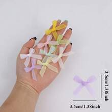 100 piezas Decoraciones de moño de cinta mini de 1.38*1.38 pulgadas, adecuadas para manualidades DIY y fiestas, cumpleaños, Navidad, compromiso, boda, Día de San Valentín, etc., 8 colores disponibles - Arco - Ver 3