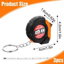 1pc Mini Retractable Tape Measure Keychain, 1m/3ft With Brake Lock Function; Compact And Portable, Suitable As Promotional Gift, Daily Use Or Party Favor; Also Applicable For Apartment And School Environment. - A - View 3