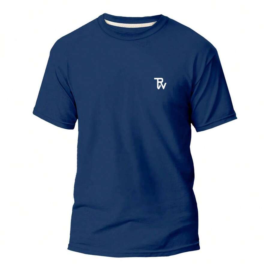 Men's Basic Slim Fit T-Shirt 100% Cotton BV - Blue - View 1