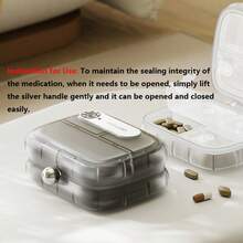 1pc Portable 7-Compartment Pill Box, Vitamin, Supplement, Weight Loss Medication Organizer For Travel - Multicolor - View 4