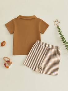 Baby Boys Polo Co-Ords - 棕色 - 查看 2