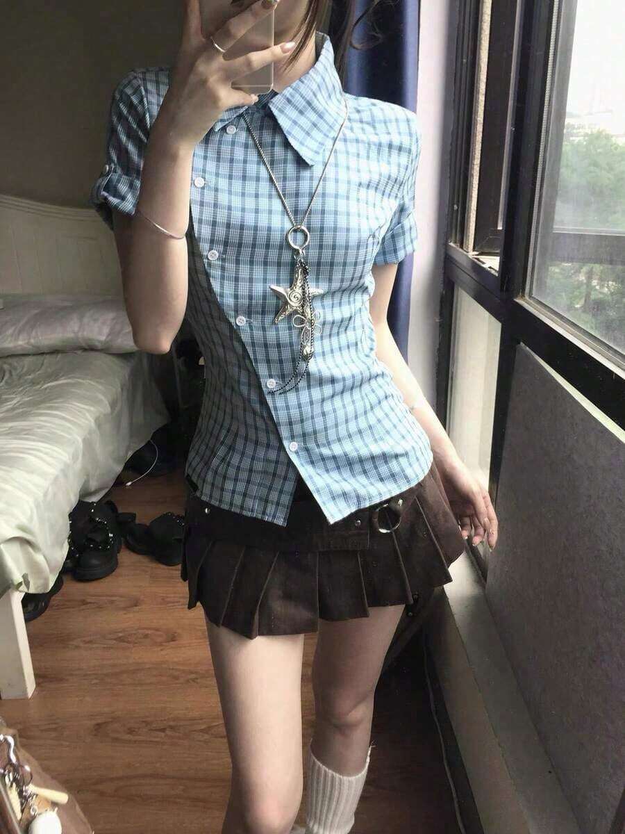 Women Blouses & Shirts - Baby Blue - View 1