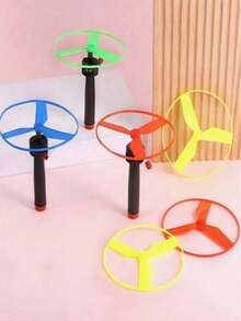 1/3/5pcs Random Color Plastic Streamer Flying Disc, Outdoor Toy, Launcher, Christmas/Valentine's Day/Mother's Day/Father's Day/Eid/Spring Festival/April/Back To School/Party Favor, Stress Relief, Indoor/Outdoor Use (Random Color) - Multicolor - View 5