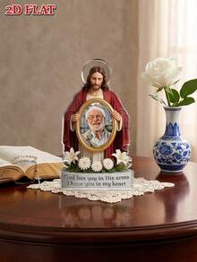 1 pieza Placa conmemorativa del Día del Padre de acrílico, subir foto, título personalizable (editar tu propio texto), decoración de escritorio plana 2D para papá en memoria amorosa, recuerdo conmemorativo - Como se muestra - Ver 9