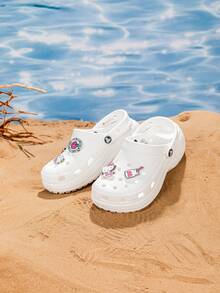 Crocs Bea Cloudy Clogs 厚底凉鞋，女士户外沙滩拖鞋，款式 208186-100 - 白色 - 查看 2