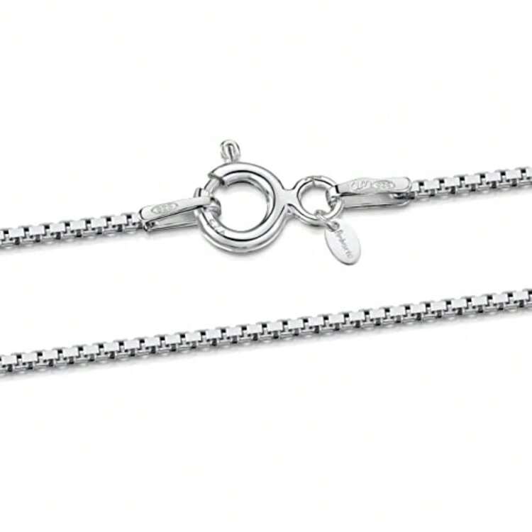 Amberta Cadena Veneciana para Mujer en Plata de Esterlina 925 1 mm - 50 cm - Añade 2