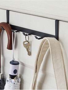 5 Hook Over The Door Storage Rack: Fashionable, Easy To Install, Suitable For Bathroom, Kitchen And Closet Organization - A - View 2