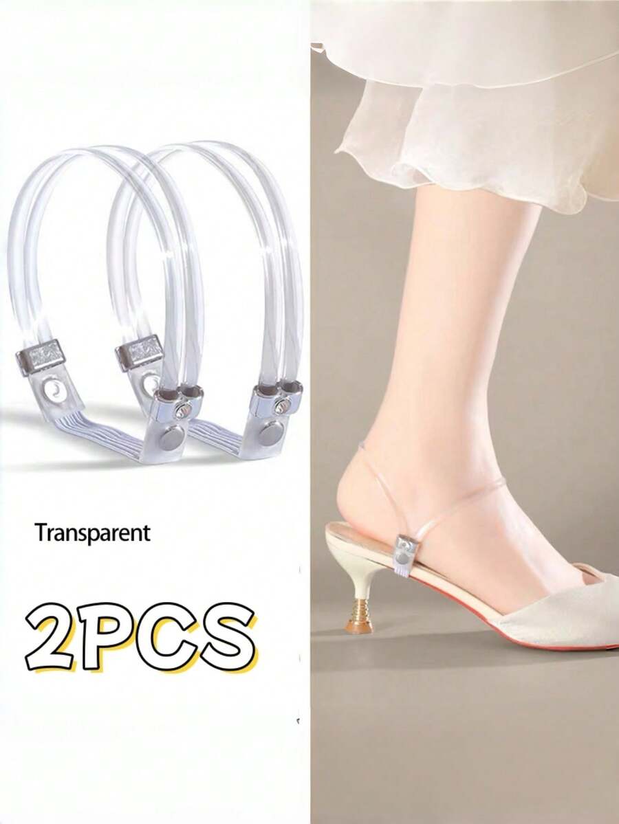QKC 2 piezas Cordones elegantes de tacón alto con strass sin nudos - Multicolor, correas elásticas antideslizantes