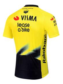 Men's Short Sleeve Cycling Jersey, Lightweight Breathable Quick-Dry Road & Mountain Bike Top, Spring/Summer/Autumn New Style - Universal Version, Suitable For Cycling, Off-Road, Motorcycle Touring, Hiking, Training, Casual Wear - Yellow - View 2