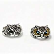 Fashionable Retro Colorful Big-Eyed Owl Open Ring, Suitable For Men And Women For Daily, Party And Other Occasions - Multicolor - View 5