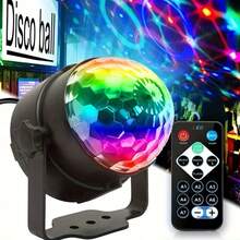 7-Color Rotating RGB USB Stage Light, Dorm Decor Car Atmosphere Projection Lamp, Suitable For Birthday, Christmas And Halloween - Black - View 15