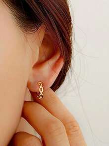 1 Pair Charming Hoop Earrings, Designed For Women, Suitable For Weddings, Engagements, Anniversary Parties, Valentine's Day Gifts - 1# - View 4