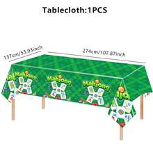 1/3PCS Mahjong Disposable Plastic Tablecloth 54" X 108" Green Class Of Mahjong Party Table Cloths Disposable For Mahjongs Birthdays Party Supplies Decorations Tables Graduation Party Indoor Or Outdoor - Mahjong Tablecloth - View 4