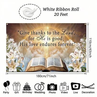 2D Flat, Bible,, Flowers, Bible, Inspiring Christian Hymns, Religious Celebrati…