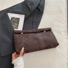 Bolso de mano moderno y versátil para mujer, estilo casual elegante con un toque de alta gama, bolso de hombro estiloso ideal para ir de compras, bolso tipo sobre de textura mate de alta gama, novedad de otoño 2026, bolso de mano elegante y a la moda para mujer. - Negro - Ver 8