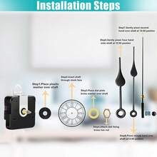 5pcs Quartz Clock Movement Kit, Shaft Length: 2pcs 16mm, 2pcs 20mm, 1pc 23mm, Includes 6 Pairs Clock Hands, DIY Wall Clock & Desk Clock Repair Parts, Suitable For Home & Office Decor, Gift For Clock Enthusiasts - 1 Set - View 5