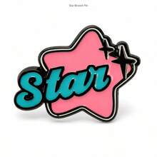 Star Brooch Pin, Y2K Pink & Blue Enamel Pin, Lapel Pin For Clothing Bags, Main Character Energy - Powder Blue - View 7