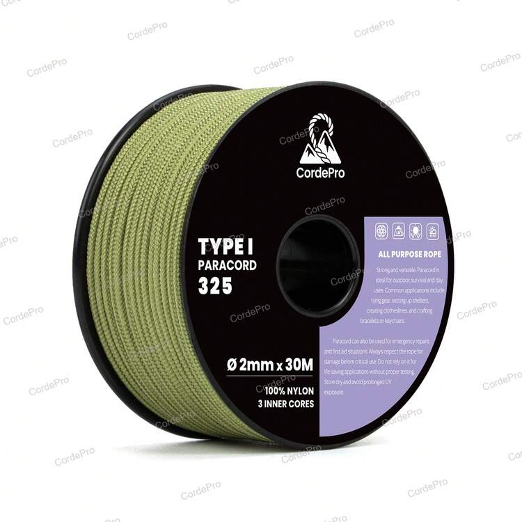 2mm X 30M 3股芯 Type I 100%尼龍編織繩，耐重型，適用於狗牽繩、手鍊、DIY手工、戶外、露營 | 多功能且耐磨 - 彩色 - 查看 34