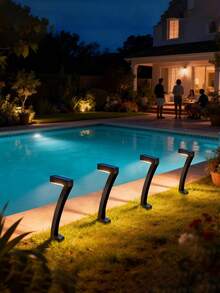 LED Solar 7-Shaped Ground Lights, Yard Decorative Lights, Suitable For Lawn, Garden, Outdoor, Park Landscape Atmosphere Lighting Ground Lights, Lighting Lights, Solar Ground Lights - Floor Lamp - View 1