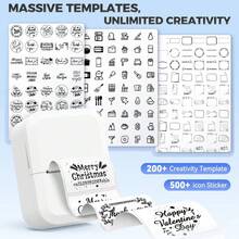 Impresora Térmica Portátil Marklife X2 Inalámbrica Bluetooth Multifunción Adecuada para Etiquetas de Oficina Pegatinas Adhesivas Fabricante de Etiquetas - Blanco - Ver 5
