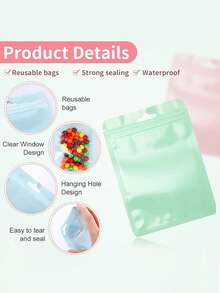 5/30/50pcs Macaron Color PVC Self-Sealing Bags, Fashionable Fresh Colors, Dustproof And Moisture-Proof With Good Sealing, Suitable For Cards, CDs, Jewelry Storage And Gift Packaging - One Size Fits All - View 8