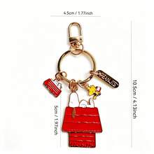 Snoopy Charlie Metal Keychain, Cute Couple Backpack Keychain, Men/Women Car Key Chain Accessory, Toy Birthday Gift - Multicolor - View 5