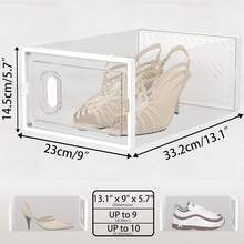 Shoe Storage, 6/12/24 Pack Shoe Organizer For Closet, Shoe Boxes Clear Plastic Stackable Shoe Containers With Lids For Size 10 - View 5