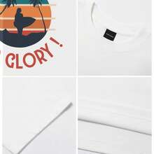 Men's T-Shirt No Waves No Glory Comfortable And Versatile Outdoor Casual Short Sleeve - White - View 5